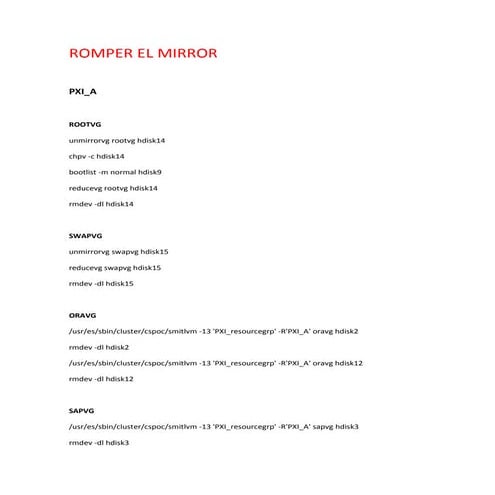 Romper mirro rs y crearlos