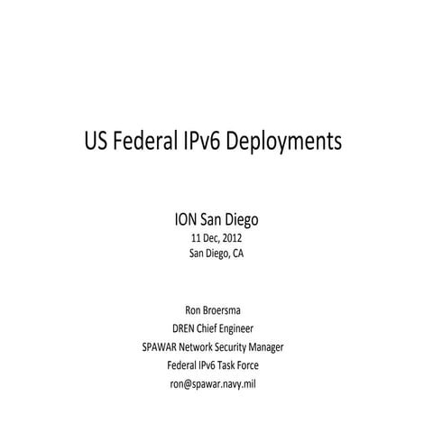 ION San Diego - US Federal IPv6 Deployments