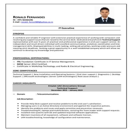 Ronald fernandes CV