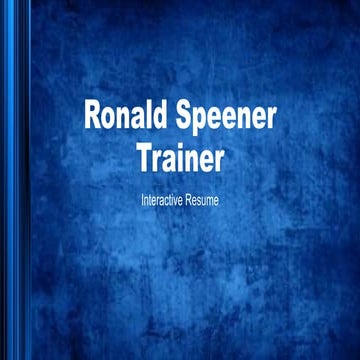 Ronald Speener Interactive Resume