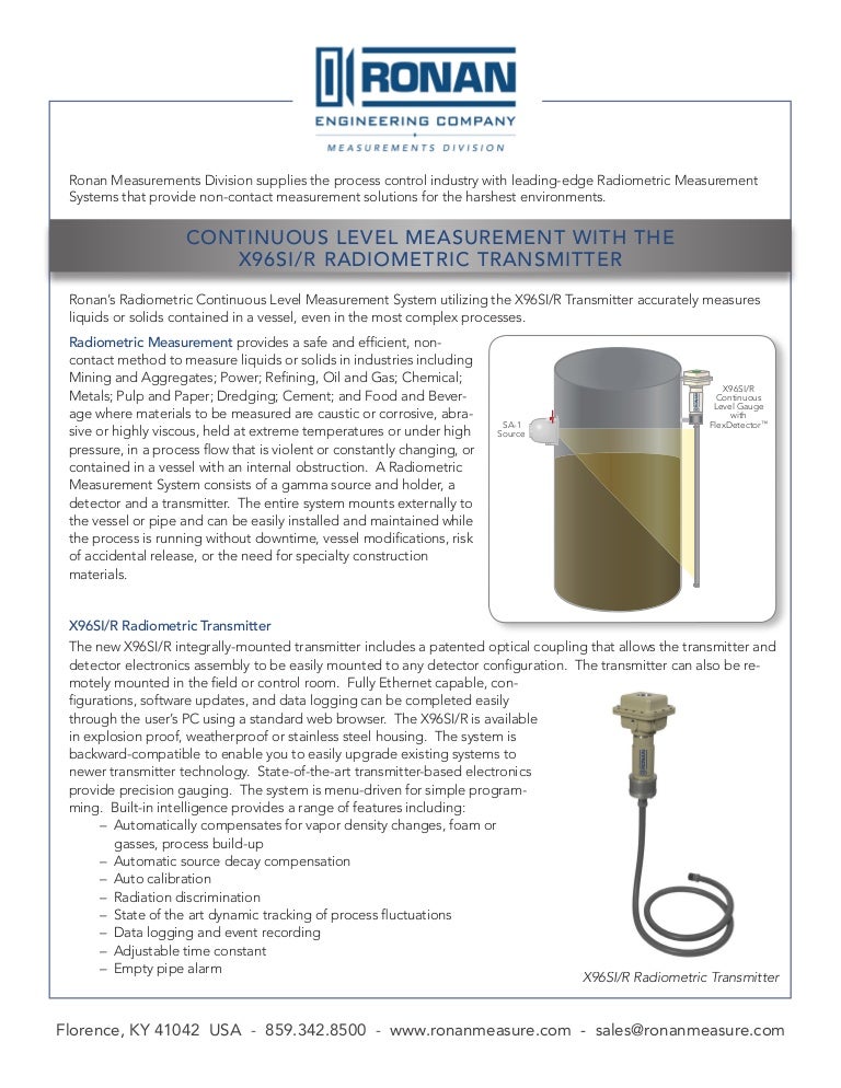 Radiometric Continuous Level Measurement System
