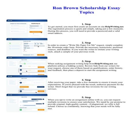 Ron Brown Scholarship Essay Topics. Online assignment writing service.