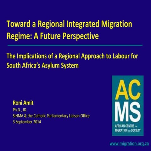 Roni Amit - SIHMA Seminar 3 : 3 September 2014