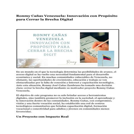 Ronmy Cañas Venezuela_ Innovación con Propósito para Cerrar la Brecha Digital...