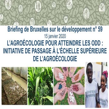 BB59: L’agroécologie au service de la réalisation des ODD : Mise à l’échelle ...