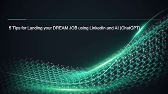 Ron Wilson Five Tips for landing your dream job using LinkedIn and AI (ChatGPT)