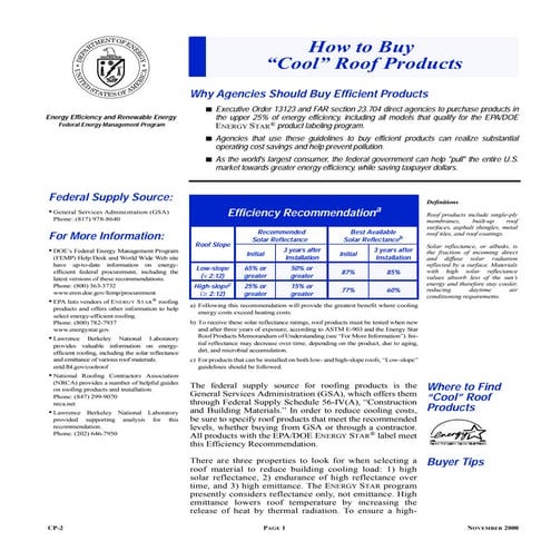 How to Buy "Cool" Roof Products