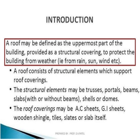 Roof and roof coverings