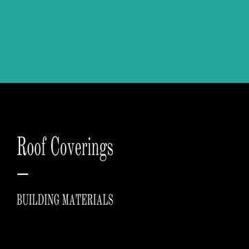 Roof Coverings