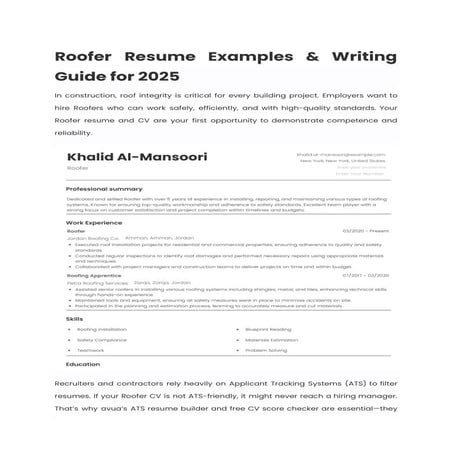 Mason Resume Examples & Writing Guide for 2025 | PDF