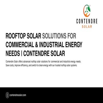solar roof top solutions for Commercial & Industrial Energy Needs | Contendre Solar