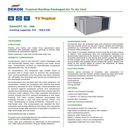 Dekon Rooftop units t3 conditions 