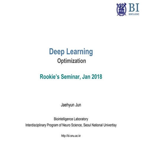 Deep Learning - Optimization Basic | PPT
