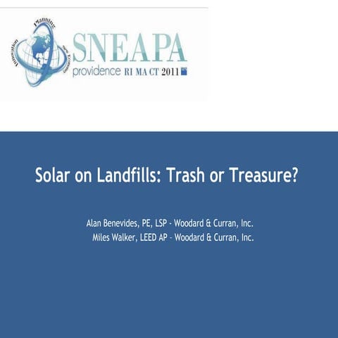 Solar on Landfills - Trash or Treasure | PPT