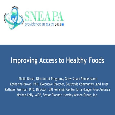 Improving Access to Healthy Foods