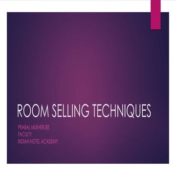 Room selling techniques
