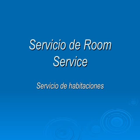 Room Service | PDF