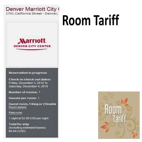 Room tariff in Hotels