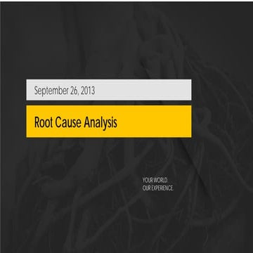 Root Cause Analysis 