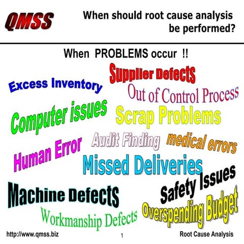 QMSS Root Cause Analysis - Sample Slides