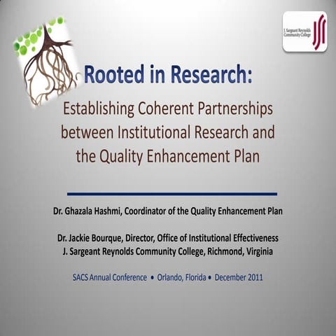 Rooted in Research: Establishing Coherent Partnerships between Institutional ...