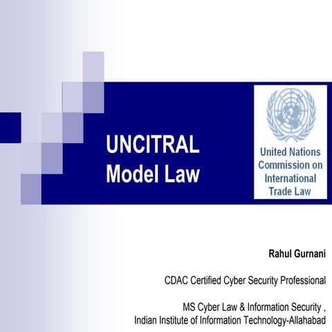 Roots of Indian IT ACT 2000-  UNCITRAL