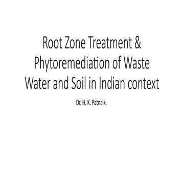 Root Zone Treatment for waste water treatment in Industries.pptx