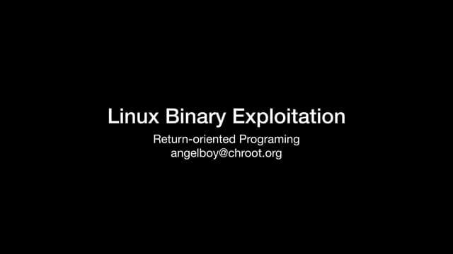 Linux Binary Exploitation - Return-oritend Programing