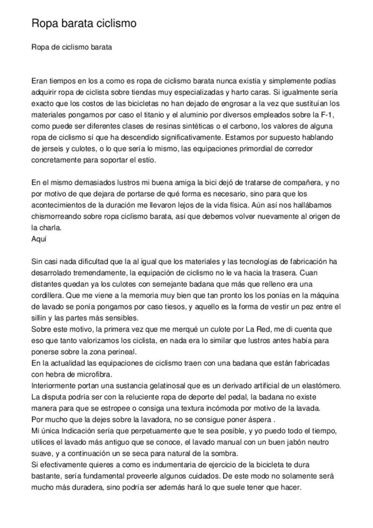 Ropa barata ciclismo