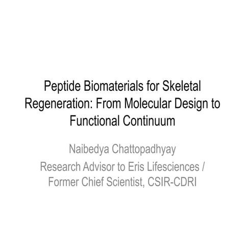 Peptide Biomaterials for Skeletal Regeneration: From Molecular Design to Func...