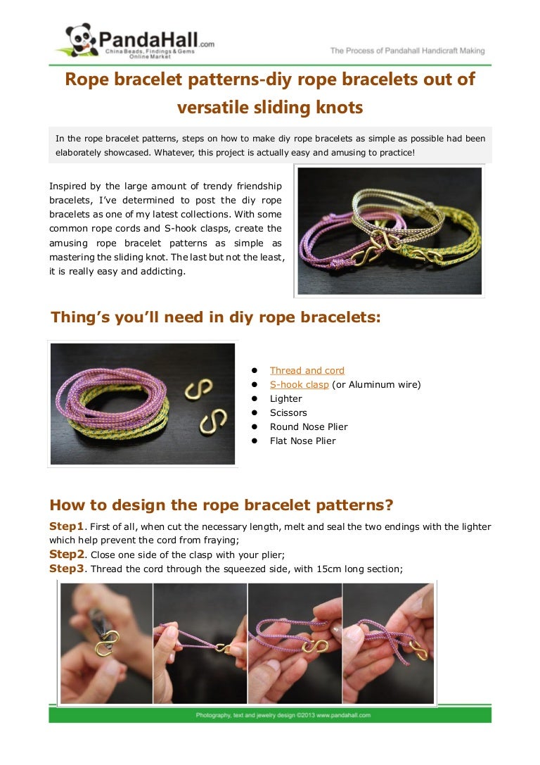Rope bracelet patterns diy rope bracelets out of versatile sliding kn…