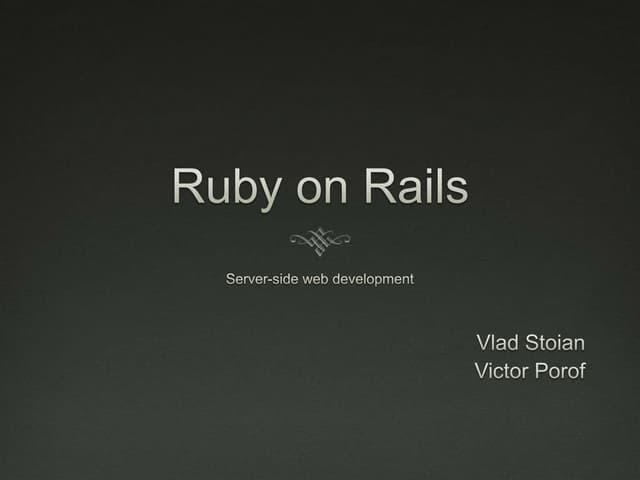 Beginners' guide to Ruby on Rails