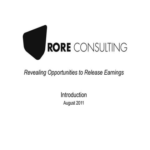 Rore Consulting Overview Presentation 100828