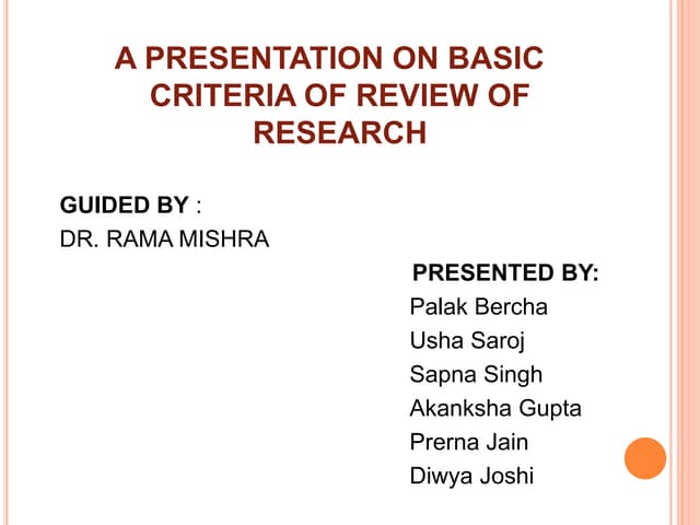 Review of related literature, Introduction