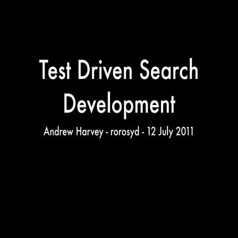 rorosyd - Test Driven Search Development