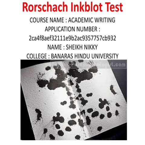 Rorschach inkblot test presentation