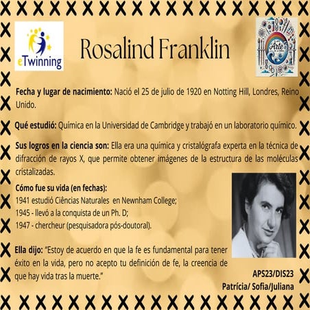 Exposición virtual Rosalind Franklin: "El arte de la Ciencia 4.0"