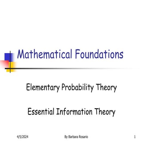 Elementary Probability and Information Theory