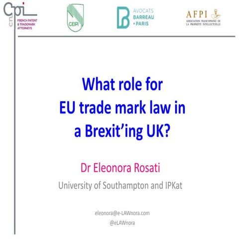 What role for EU trade mark law in a Brexit’ing UK?