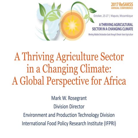 A Thriving Agriculture Sector in a Changing Climate: A Global Perspective for...