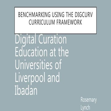 Rosemary Lynch: the DigCurv Curriculum Framework