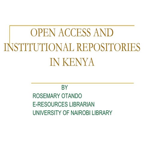 Open access and institutional repositories in research and academic instituti...