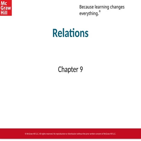 McGraw Hill Education: Chapter 9: Relations