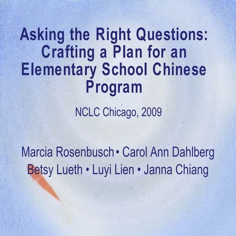 Rosenbusch Dahlberg Lueth Lien Chiang Elementary School Chinese Programs