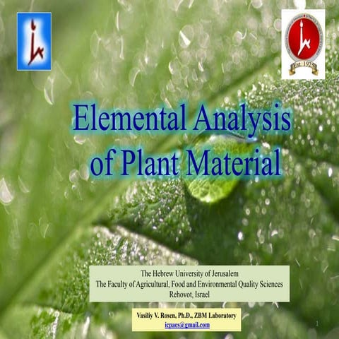Elemental Analysis of Plant Material