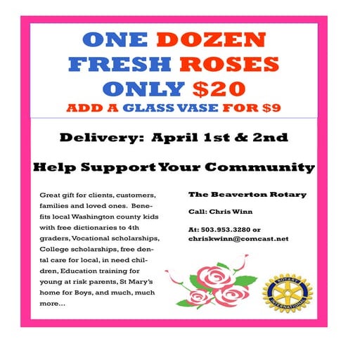 Rose Sale Flyer