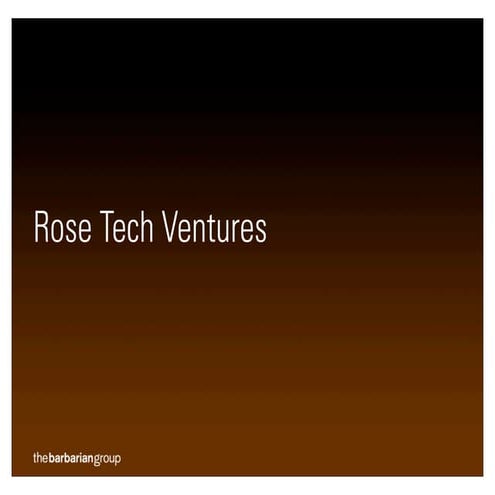 Rose Tech Ventures Talk