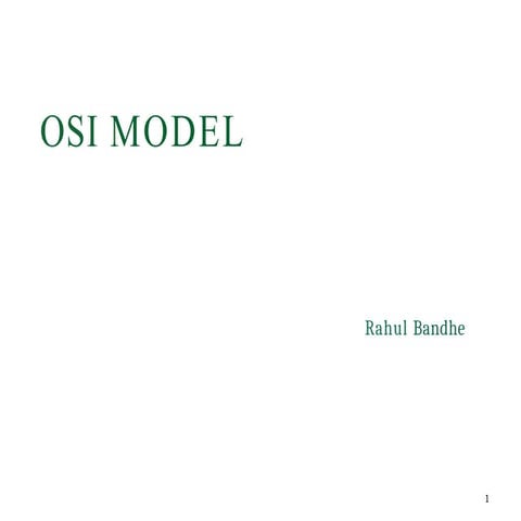 osi refrence model presentation in computer network