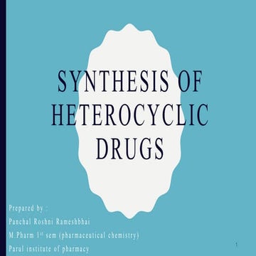 Synthesis Of Hetero-cyclic Drugs 2