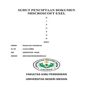 Sudut Penciptaan Dokumen Ms Excel